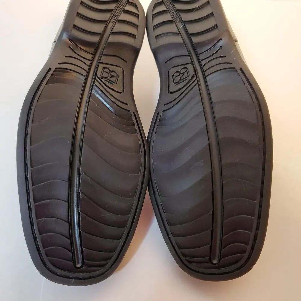 Nunn Bush Mens Black Leather Slip On Loafers Shoes 11.5M Sheepskin 81044-007